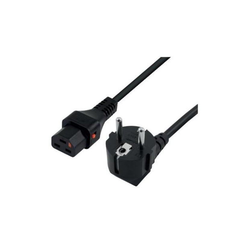 IEC-LOCK AC CORD CEE7/7 TO IEC C21 BLACK - 2M