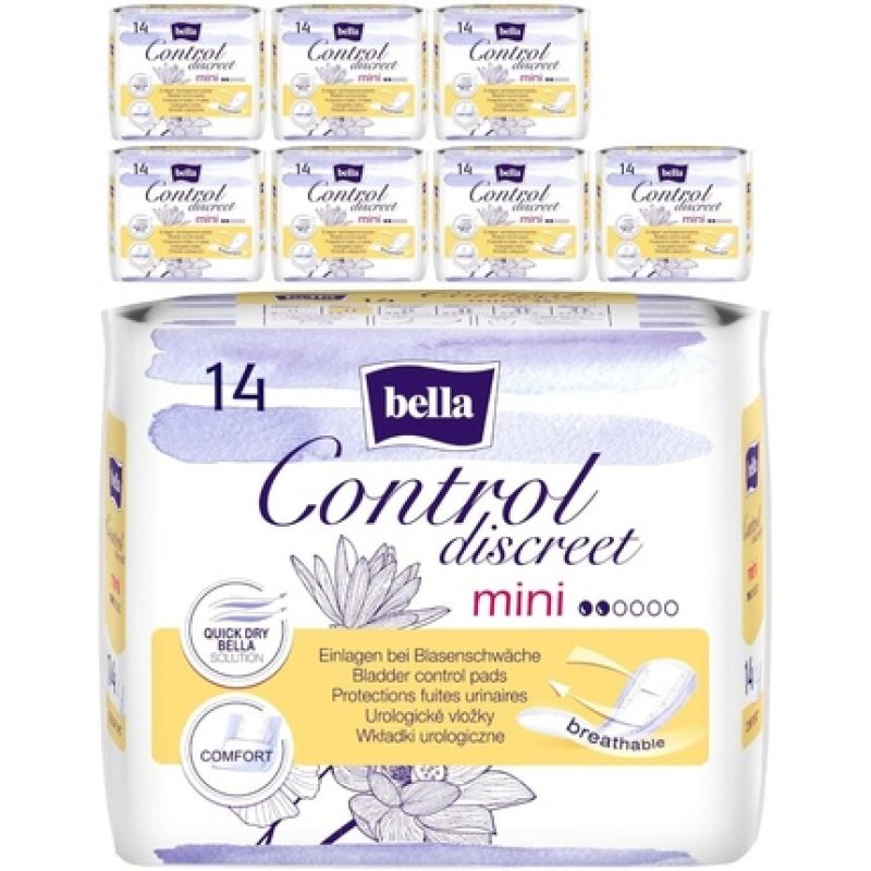 Bella Control Discreet Mini Hygiene Pads for Light Bladder Weakness 14 Pieces