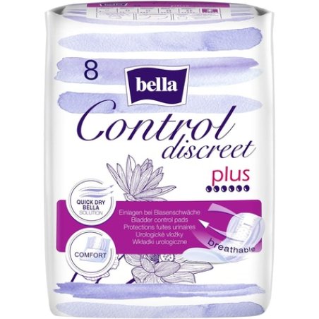 Bella Control Discreet Hygiene Pads Plus for Light Bladder Weakness 8 Packs of 8 Pieces