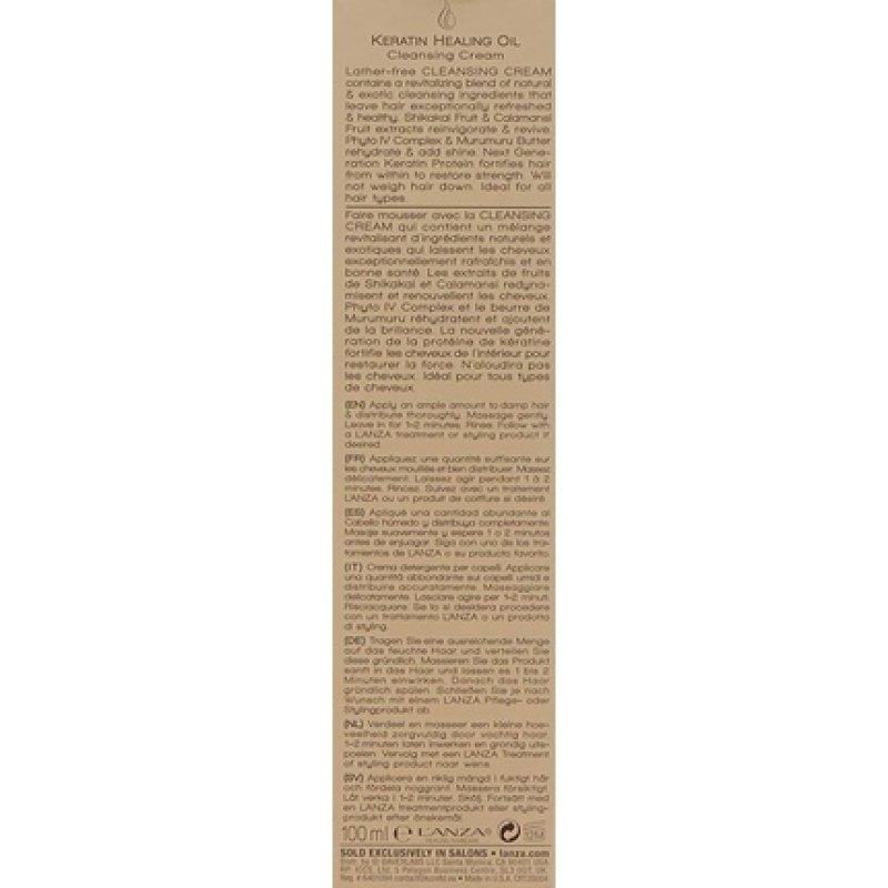L'Anza Keratin Healing Oil Cleansing Cream, 100 Ml