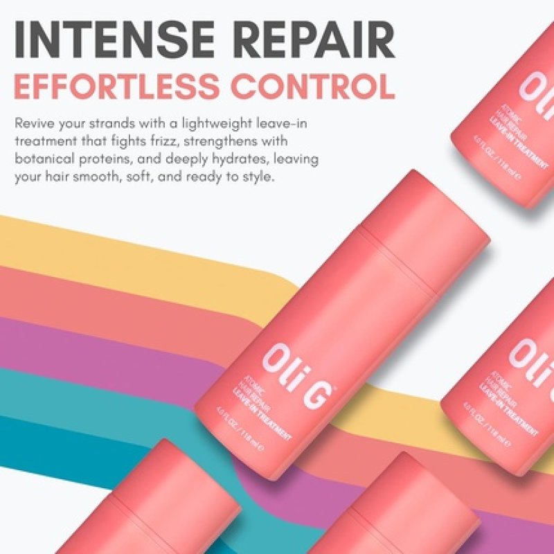 Oli G Atomic Hair Repair Leave-In Treatment for Women Anti-Frizz