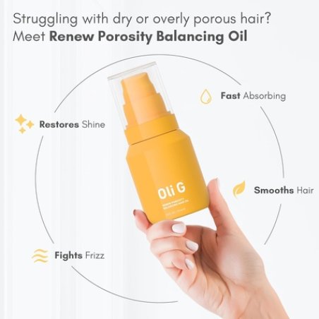 Oli G Renew Porosity Balancing Oil 2oz 59ml Lightweight Hair Oil for Frizz