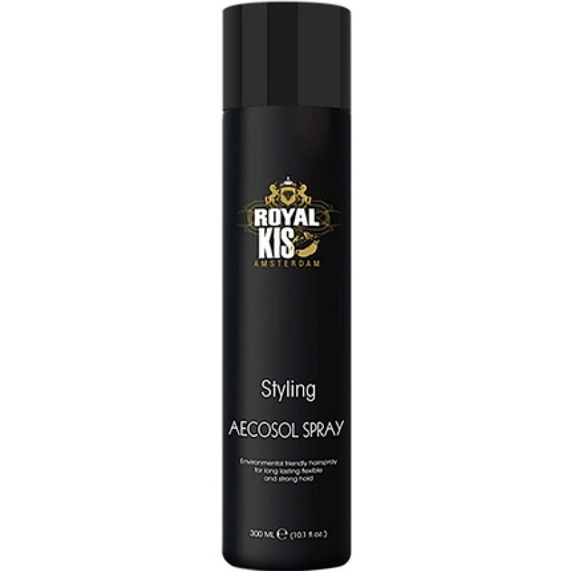 Royal KIS Aecosol Hair Spray 300ml Environmentally Friendly Hold Factor 8 Shiny and Flexible Hair