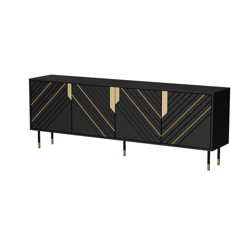Cama 4D MOUNTAIN chest of drawers 204x40x72 black gold