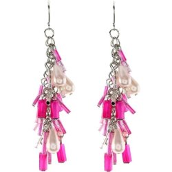 Pink Earrings With Beads