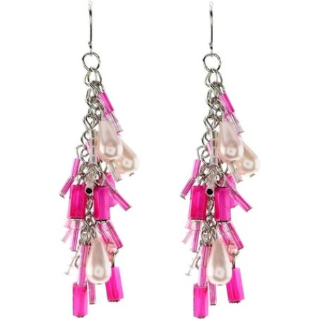 Pink Earrings With Beads