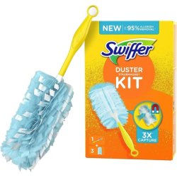 Swiffer Dust Magnet 1 Handle 3 Cloths Dusting Ideal Against Dust, Pet Hair & Allergens