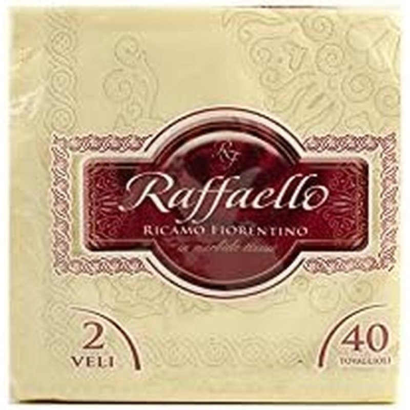 Foscart 5914808 Pack of 40 Paper Napkins Raffaello Cream Color 38x38cm