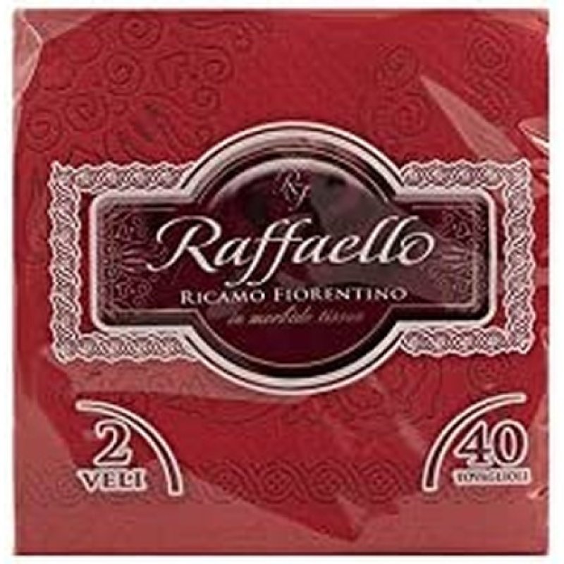 Confezione 40 Tovaglioli 38x38 Rosso Cilindrica