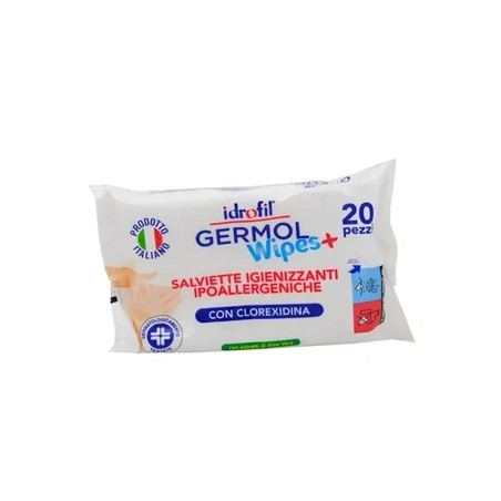 Idrofil Srl Idrofil Germol Wipes Hypoallergenic Sanitizing Wipes 20 Pieces