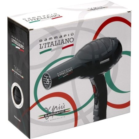 Gamma Piu L'Italiano Hairdryer Black Italian Socket