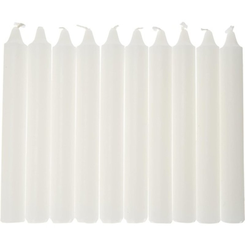 Cereria di Giorgio 407 Stearic Candles White 1.8 x 1.8 x 15 cm - Pack of 10