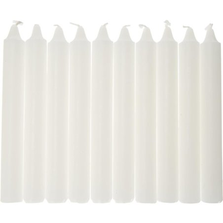 Cereria di Giorgio 407 Stearic Candles White 1.8 x 1.8 x 15 cm - Pack of 10