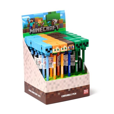 MINECRAFT - Chibi - Stylo à Gel Effaçable (Display de 36pcs)