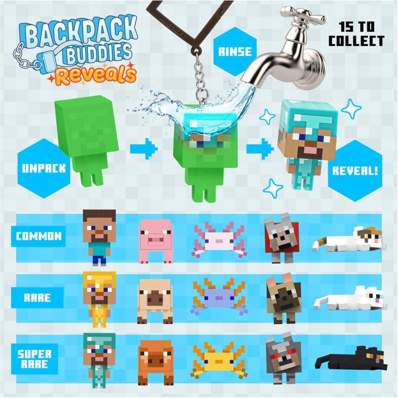 MINECRAFT - Backpack Buddies "Reveals" (Display 24 Pcs)