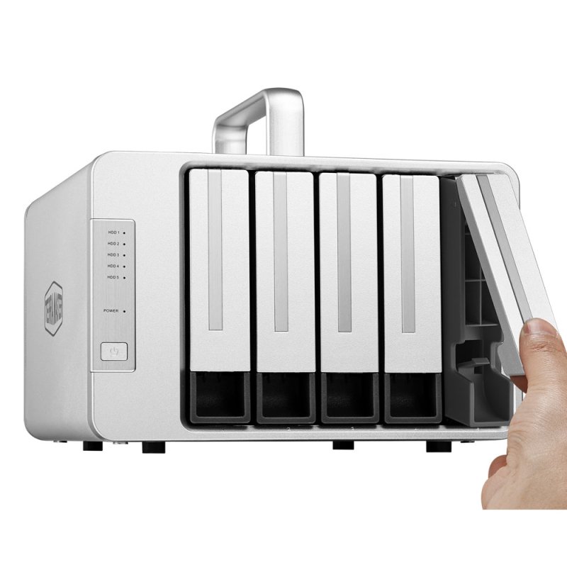 TerraMaster D5 Thunderbolt 3 boîtier de disques 0 To Bureau Gris