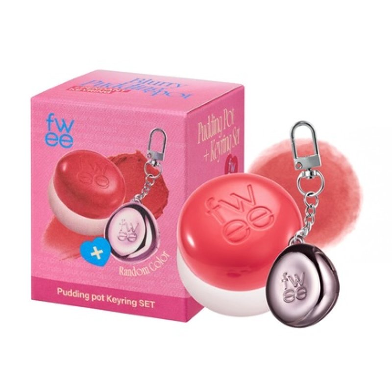 Fwee Blurry Pudding Pot Keychain Set - Airbrushed Blush & Buildable Lip