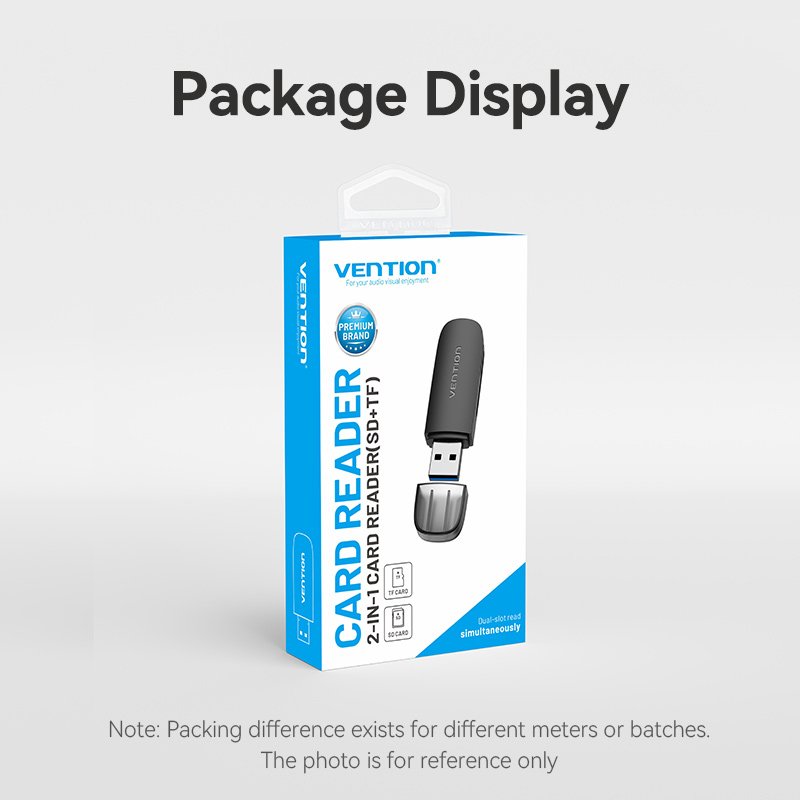 Vention CLGB0 lecteur de carte mémoire USB 3.2 Gen 1 (3.1 Gen 1) Noir