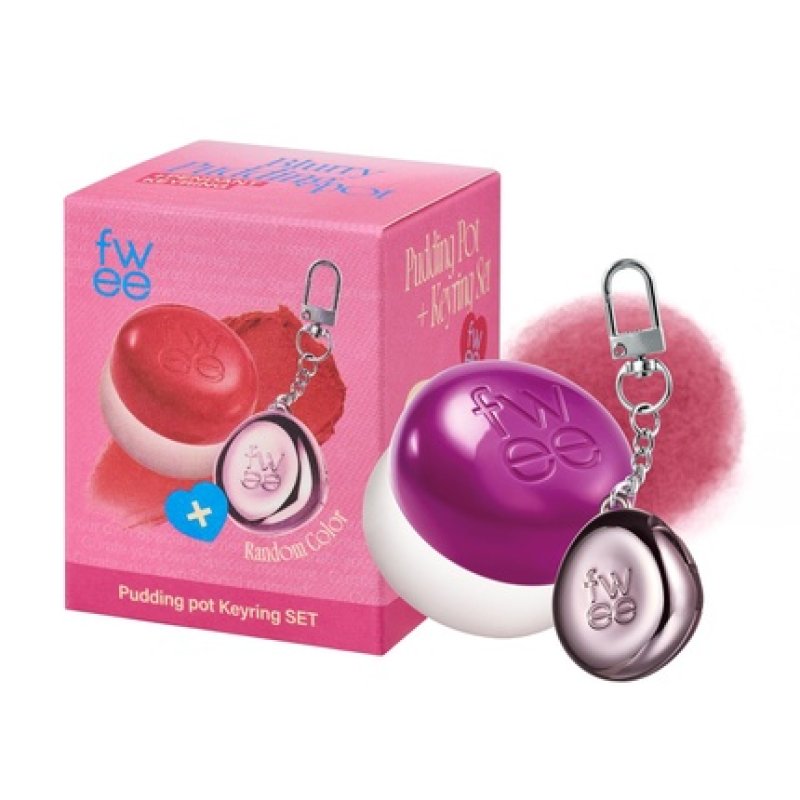 Fwee Blurry Pudding Pot Keychain Set - Airbrushed Blush & Buildable Lip