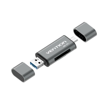 Vention USB3.0 Multi-function Card Reader Gray Metal Type