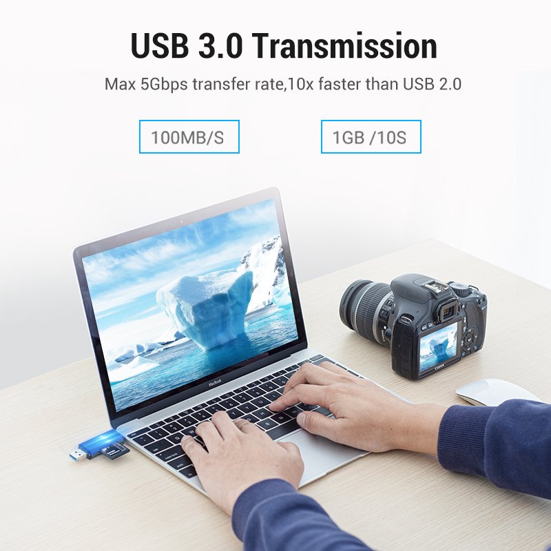 Vention CCHH0 lecteur de carte mémoire USB Type-A/USB Type-C/Micro-USB Gris