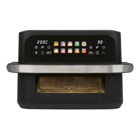 ProfiCook PC-FR 1313 H Double 10 L Autonome 2400 W Friteuse d’air chaud Noir, Acier inoxydable