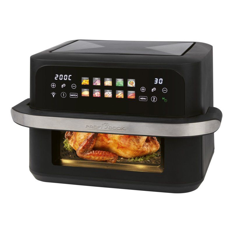 ProfiCook PC-FR 1313 H Double 10 L Autonome 2400 W Friteuse d’air chaud Noir, Acier inoxydable