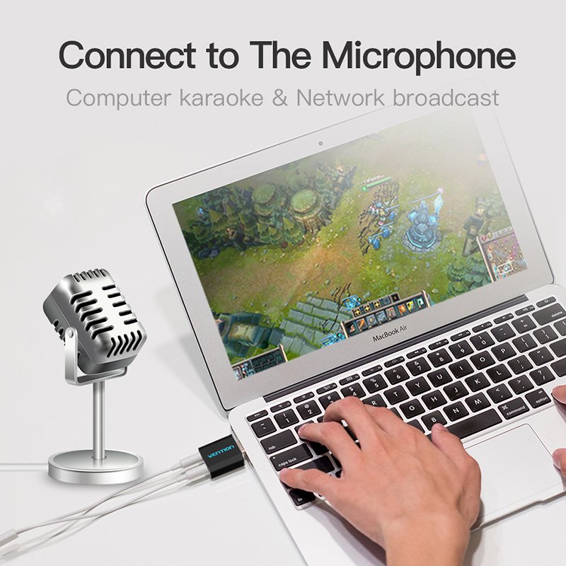 Vention USB External Sound Card Black Metal Type