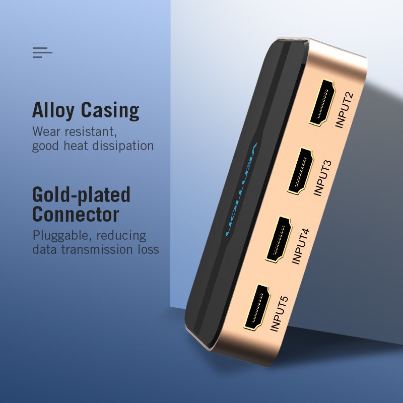 Vention 5 In 1 Out HDMI Switcher Black