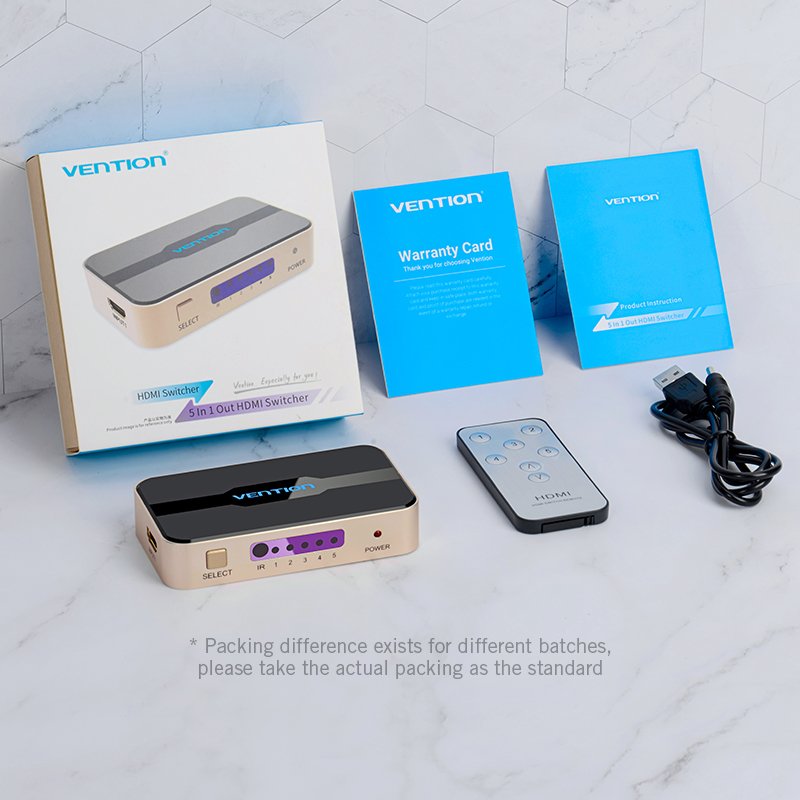 Vention 5 In 1 Out HDMI Switcher Black