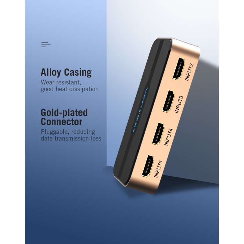 Vention 5 In 1 Out HDMI Switcher Black