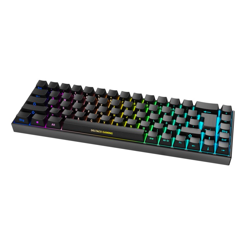Deltaco Gaming GAM-100-DE keyboard USB RF Wireless Bluetooth QWERTZ German Black