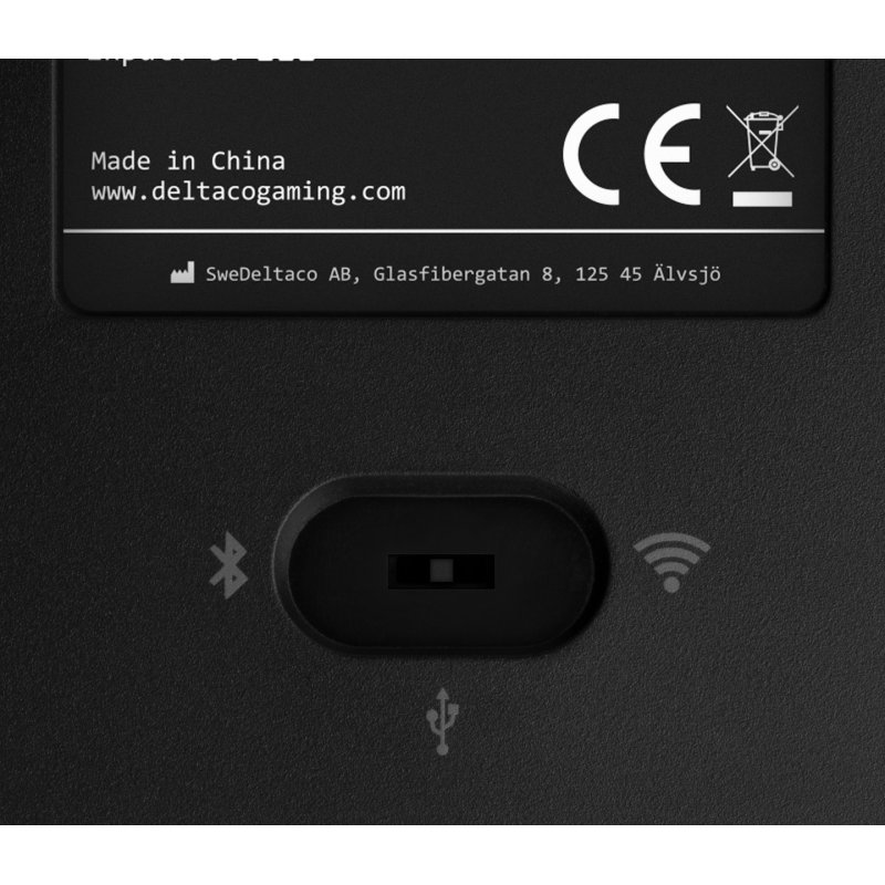 Deltaco Gaming GAM-100-DE clavier USB RF Wireless Bluetooth QWERTZ Allemand Noir