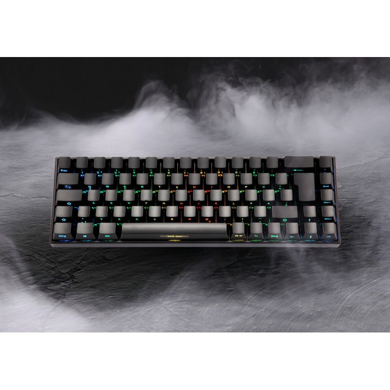 Deltaco DK440R Gaming Tastatur kabellos, Schwarz
