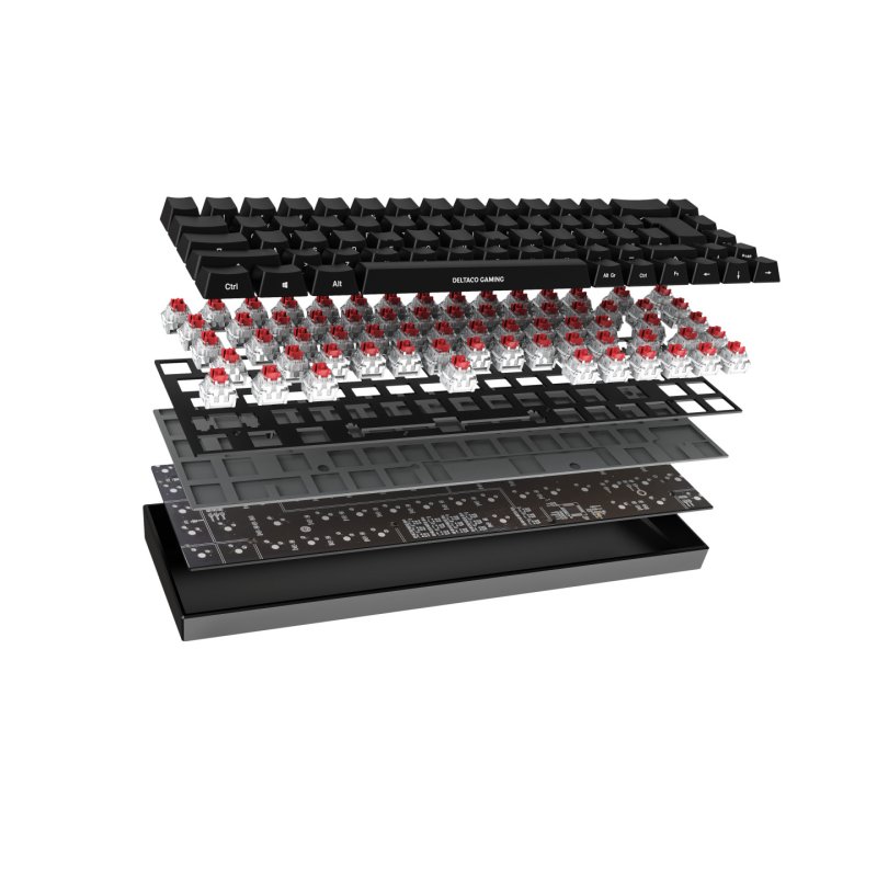 Deltaco DK440R Gaming Tastatur kabellos, Schwarz