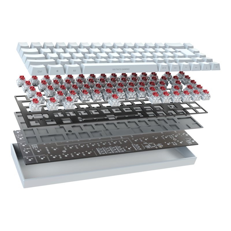 Deltaco Gaming Tastatur WK95R wireless, RGB, weiß