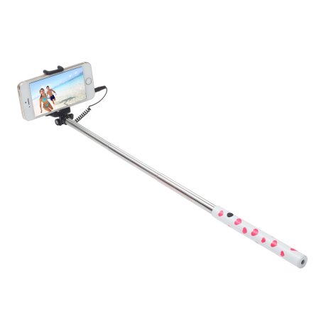 Ultron Selfie-Stick Hot Shot white pink heart