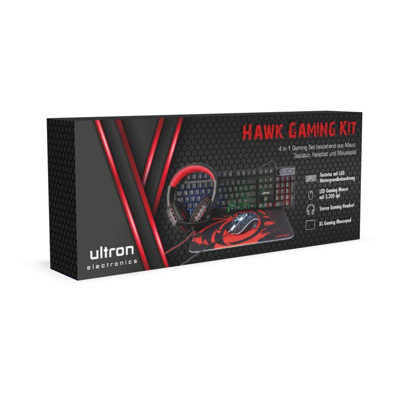 Ultron HAWK Gaming Set schwarz kabelgebunden 4in1