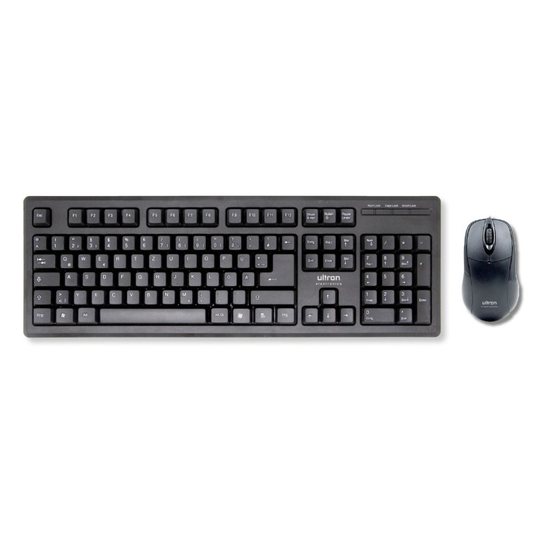 Ultron UMC-200 clavier Souris incluse Universel USB QWERTZ Allemand Noir