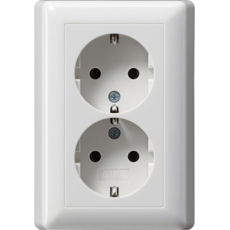 GIRA 078003 Doppel-SCHUKO-Steckdose Standard 55 reinweiß