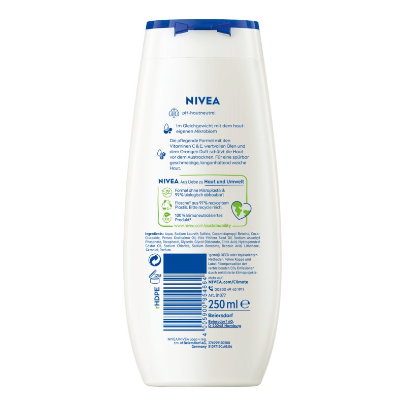 Nivea Shower Gel Orange Avocado 250 Ml