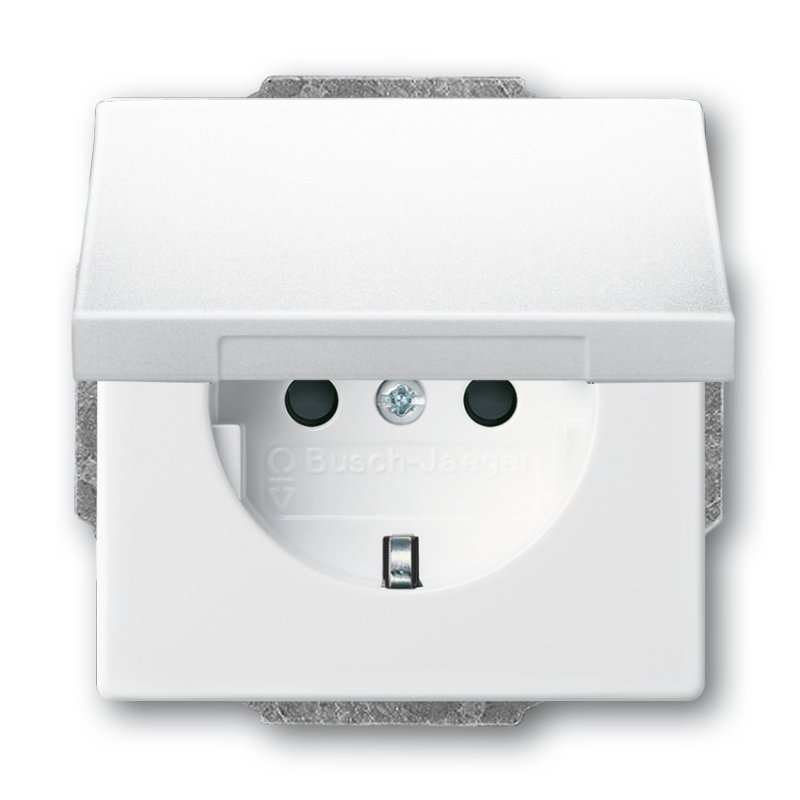 BUSCH JAEGER BJ 20 EUK-84 Steckdose m.Klappdeckel future linear studioweiß