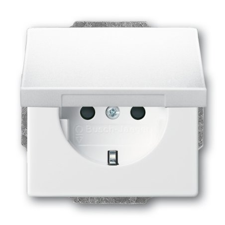 BUSCH JAEGER BJ 20 EUK-84 Steckdose m.Klappdeckel future linear studioweiß