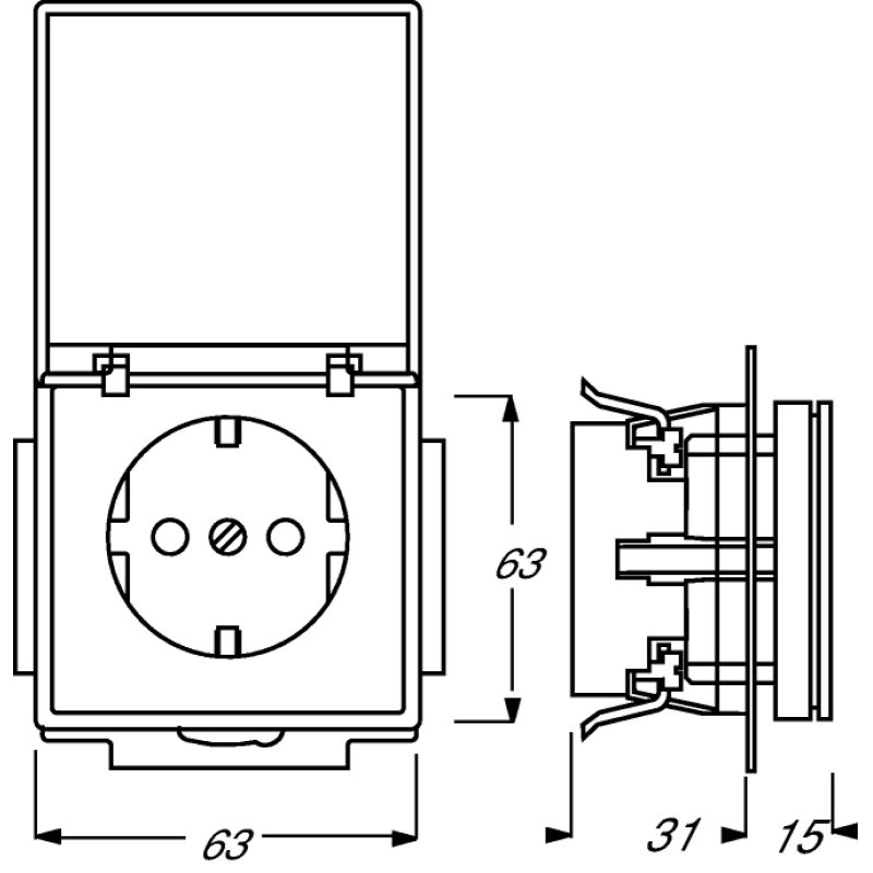 Busch-Jaeger 2018-0-1495 socket-outlet CEE 7/3 Black