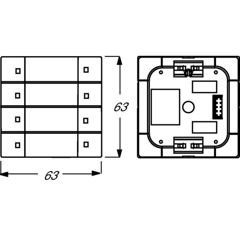 BUSCH JAEGER BJ 6127/01-84 Tastsensor 4f m.Bus- Ankoppler UP-Sensoren f.KNX studioweiß
