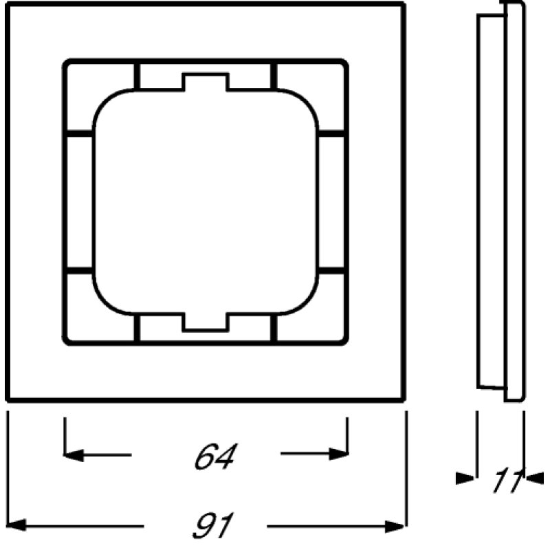 BUSCH JAEGER BJ 1721-280 Abdeckrahmen 1f Busch-axcent weißglas
