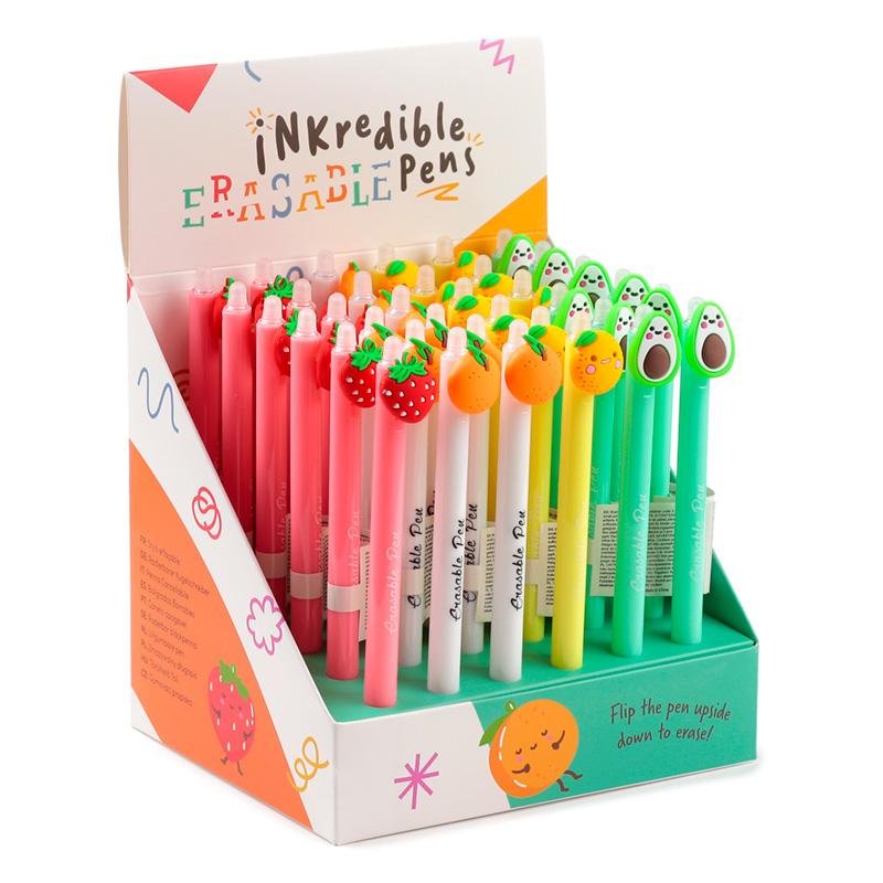 KAWAII - Fruits - Stylo à Gel Effaçable (Display de 36pcs)