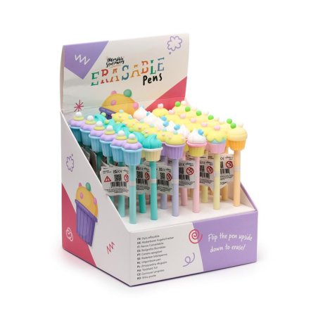 KAWAII - Cupcake - Stylo à Gel Effaçable (Display de 36pcs)
