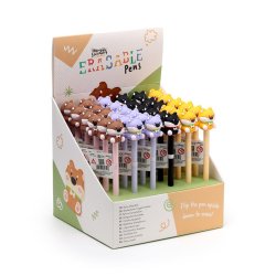 KAWAII - Chiots - Stylo à Gel Effaçable (Display de 36pcs)