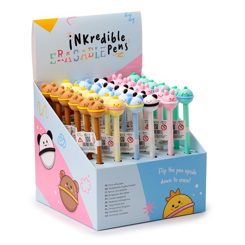 KAWAII - Animaux Mignons - Stylo à Gel Effaçable (Display de 36pcs)